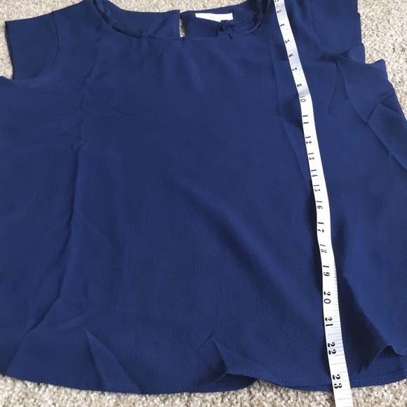 Navy cap sleeve top - Picture 3 of 3